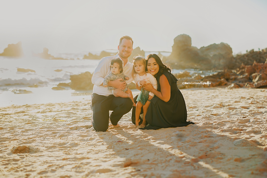 Little Corona del Mar beach session. Orange County family beach photography